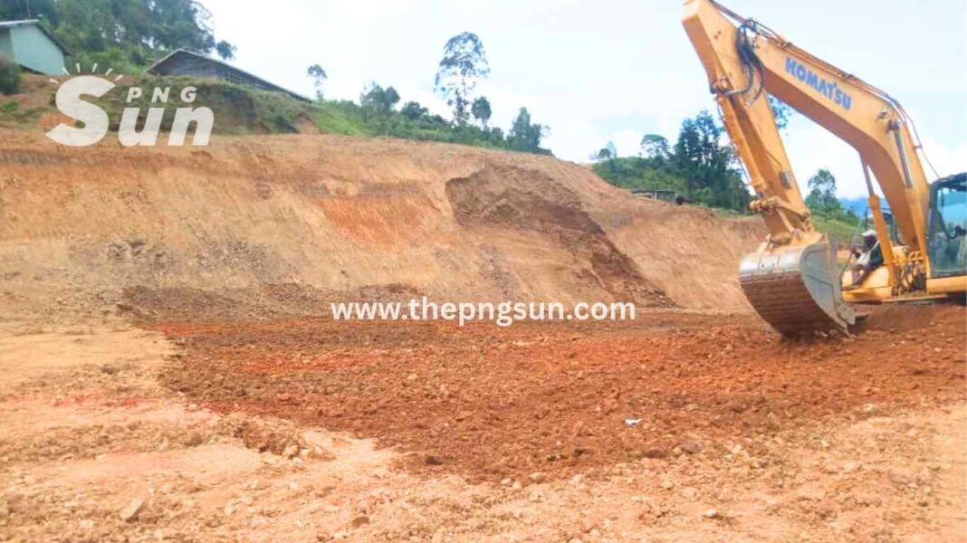 Red soil excavated at Pasalagus airstrip in Maramuni, Enga