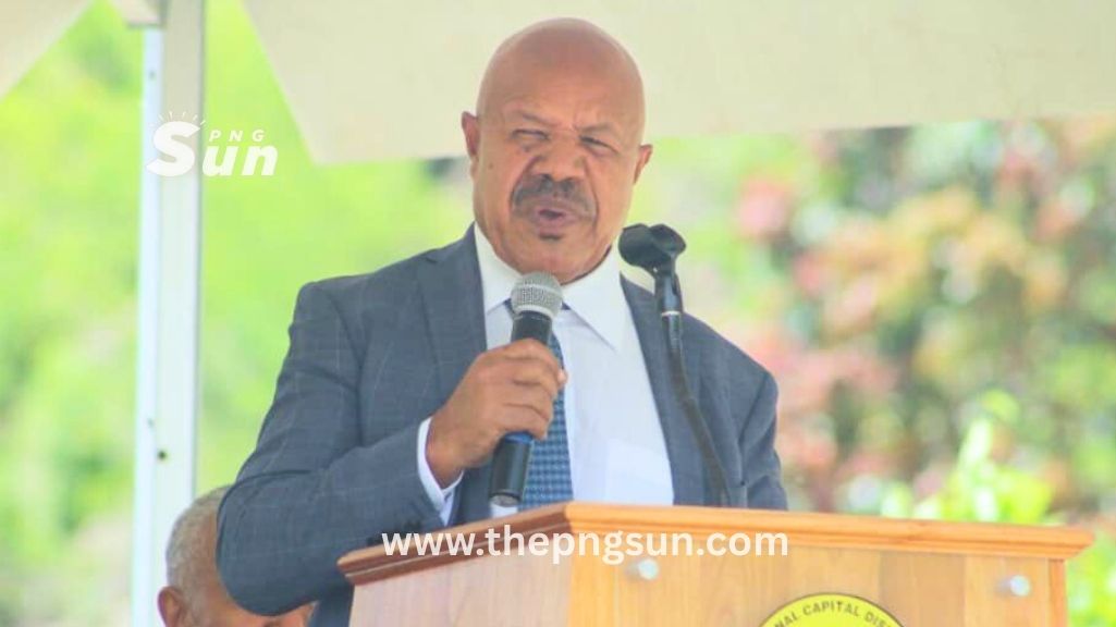 NCD Governor Powes Parkop speaking with the microphone